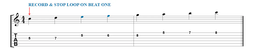 Looper exercise 1 - C major scale Looper exercise 1 - C major scale