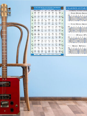 4-String-Cigar-Box-Guitar-Chord-and-Fretboard-Poster-Set