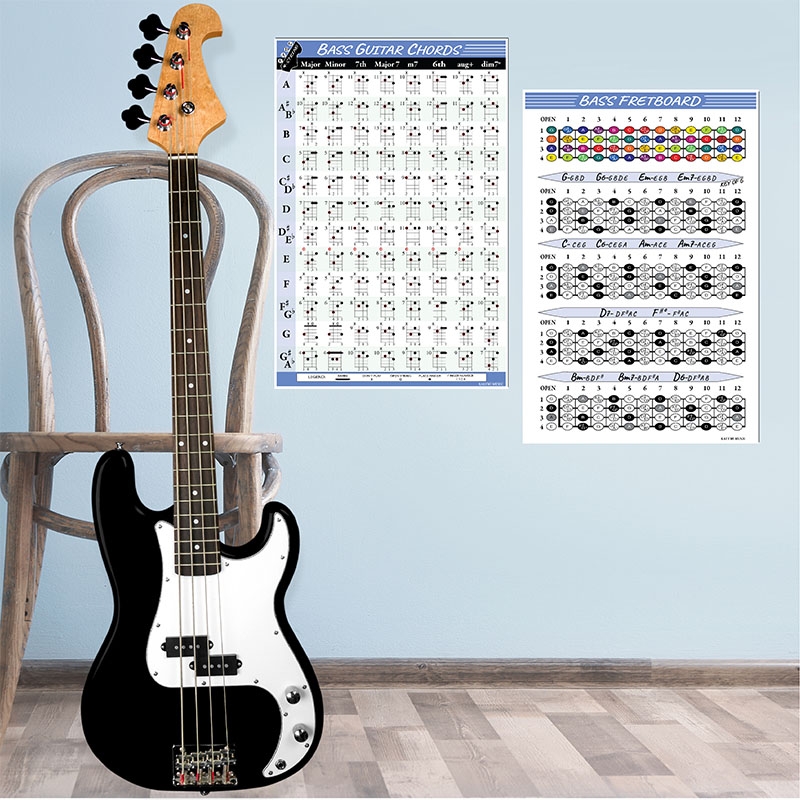 String Bass Fretboard Instructional Chart Poster Reverb France My Xxx Hot Girl 9995